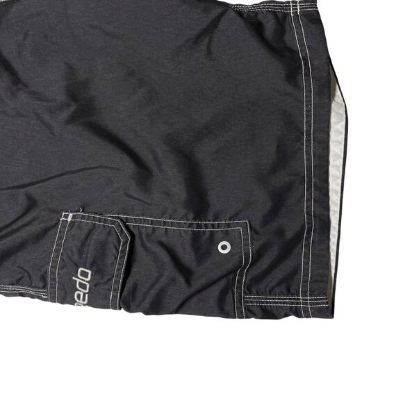 Speedo Mens Black & White Floral Swim Trunks With Drawstring Waist & Mesh Lining - Picture 2 of 9